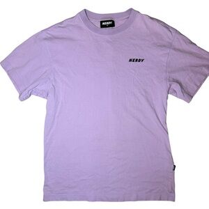 NERDY 100% Cotton Logo Tee Lilac Size XS in excellent like-new condition